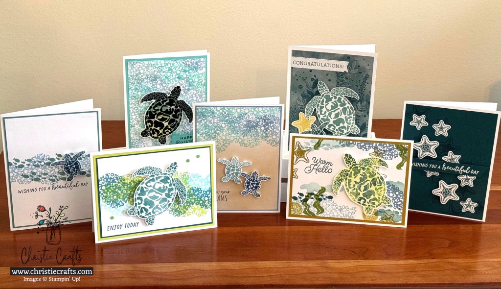 Underwater and Beach Landscapes with Reversible Sea Turtle Stamp&nbsp;Set